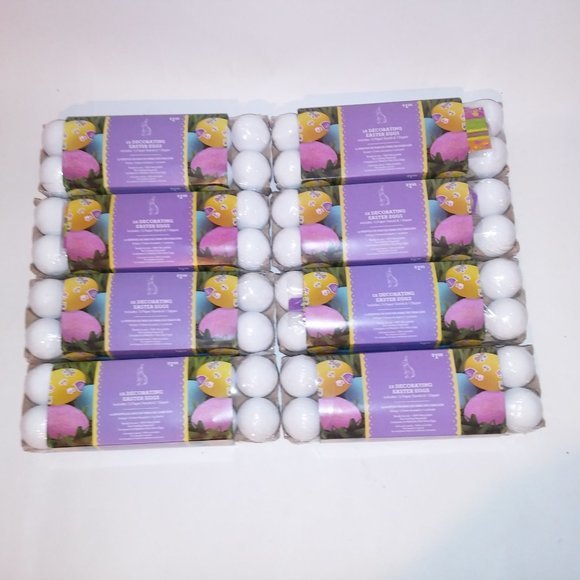 Set of 96 Easter Eggs Solid White for Decorating Includes‎ Paper Stands & Dipper - Picture 2 of 9